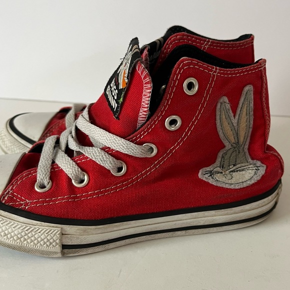 Converse x Looney Tunes Bugs Bunny Collaboration Red High Tops Size 13 - Picture 3 of 11